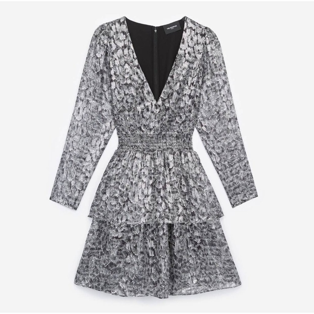 The Kooples Silver Leopard Metallic Dress (D4)